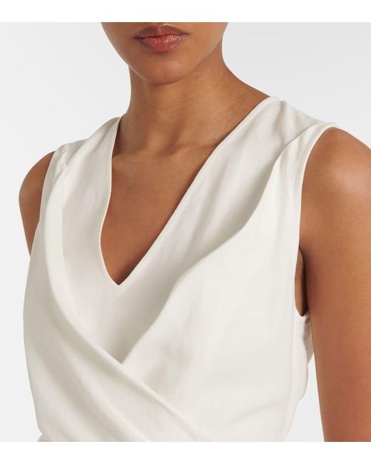 Brunello Cucinelli White Midikleid
