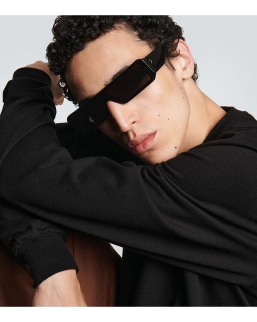 Rick Owens Gray Gethsemane Rectangular Sunglasses for men