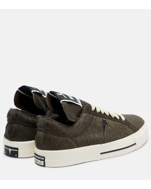 Rick Owens Brown X Converse Drkshdw One Star Pro Ox Calf Hair Sneakers