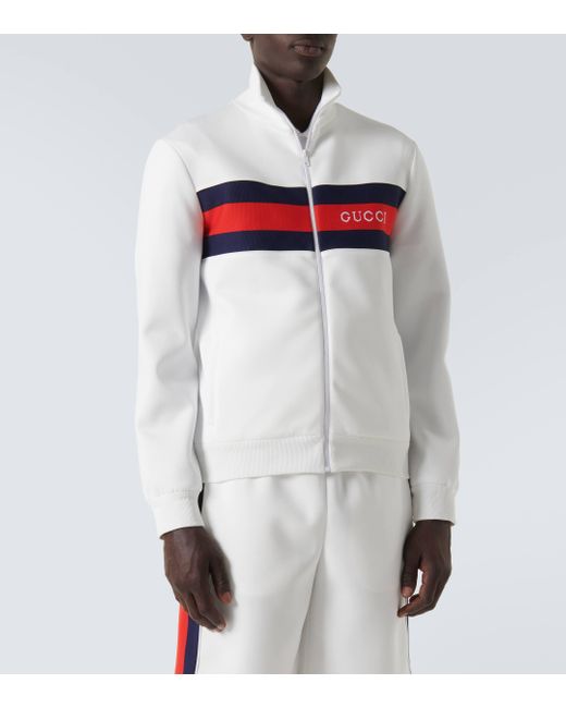 Gucci White Web Stripe Technical Track Jacket for men
