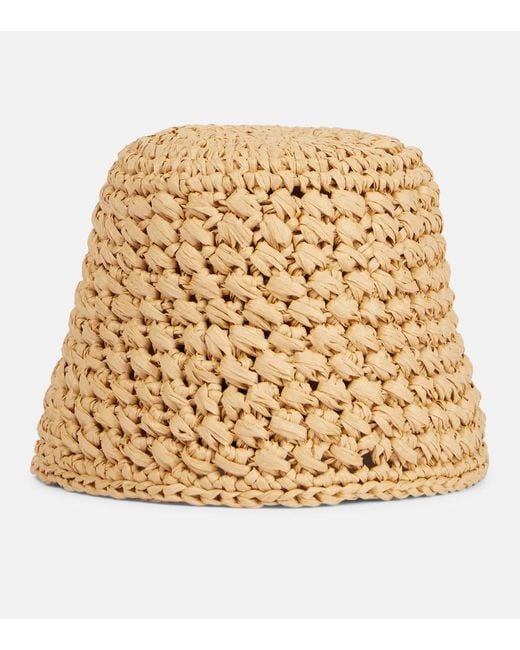Loro Piana Metallic Jasmine Raffia Bucket Hat