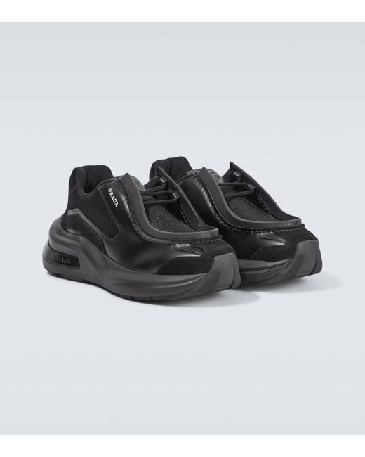 Prada Sneakers Systeme aus Leder in Black für Herren