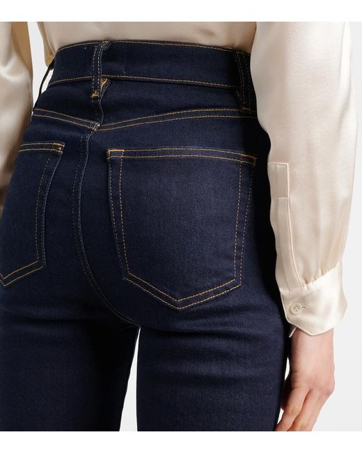 FRAME Blue Le Sleek High-Rise Straight Jeans
