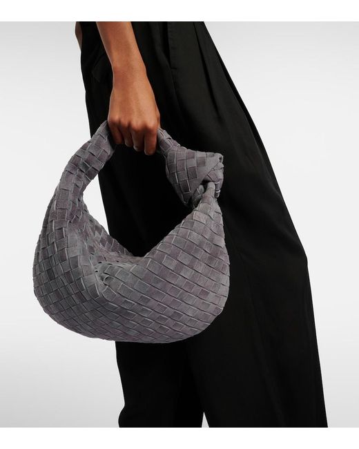 Bottega Veneta Gray Tote Bag Jodie Medium Aus Veloursleder