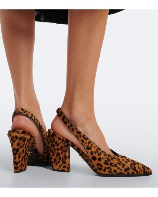 Pumps Slingback di Prada in Brown
