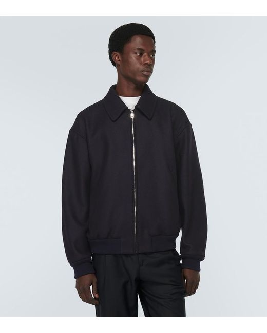 Dolce & Gabbana Blue Wool-Blend Bomber Jacket for men