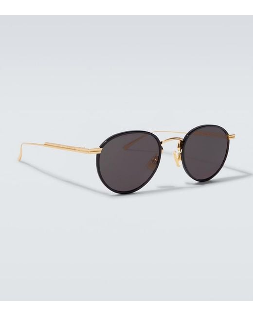 Bottega Veneta Brown Light Ribbon Round Sunglasses for men