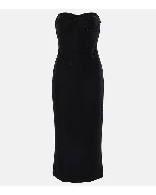 Sportmax Black Velvet Bustier Dress