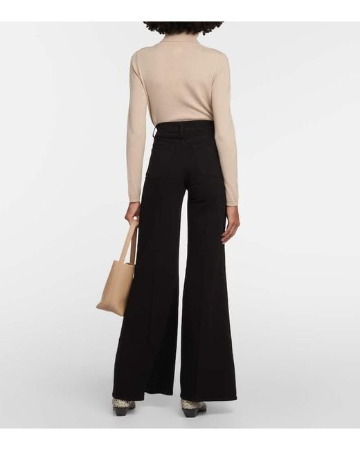 Jeans Flared Le Palazzo De Tiro Alto FRAME de color Black