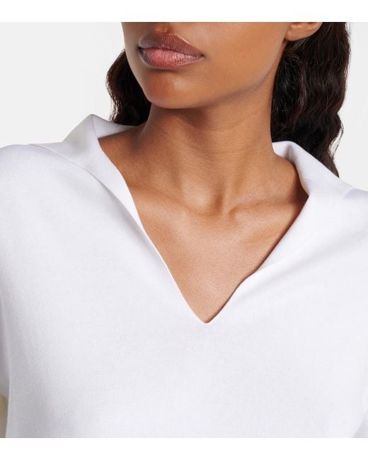Loro Piana White Siena Silk And Cotton Polo Sweater