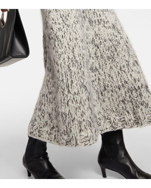 Joseph White Wool-Blend Midi Skirt