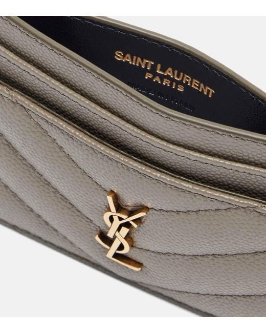 Saint Laurent Natural Cassandre Matelasse Leather Card Holder