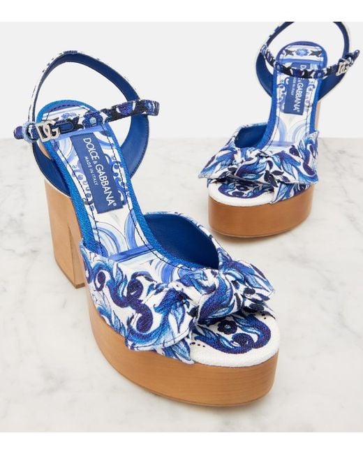 Dolce & Gabbana Blue Platform Sandals