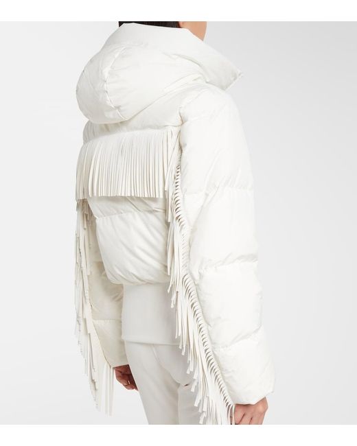 Goldbergh White Marna Fringed Down Ski Jacket