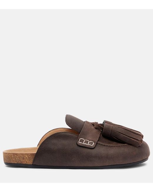 J.W. Anderson Brown Tassel Suede Mules