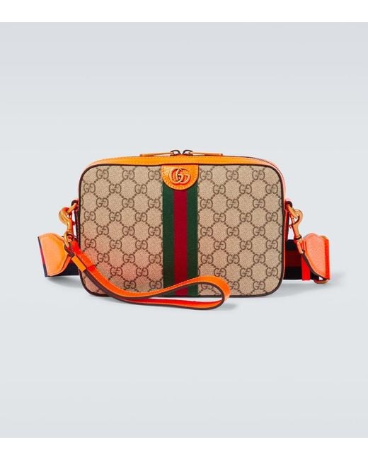 Gucci Orange Ophidia Small GG Canvas Crossbody Bag for men