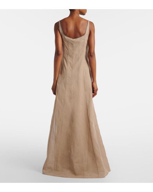 Brunello Cucinelli Natural Cotton Maxi Dress