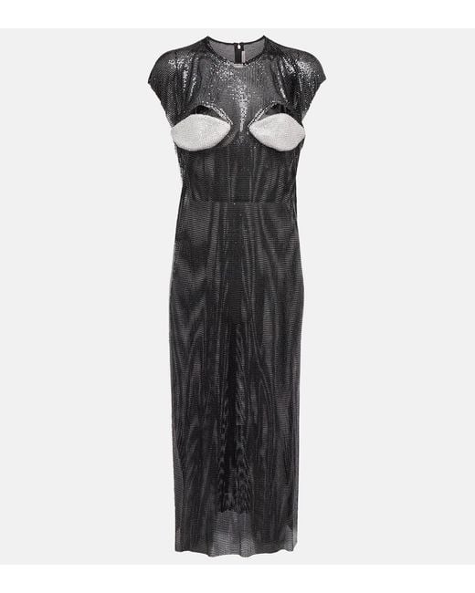 Christopher Kane Black Verziertes Midikleid