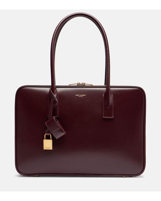 Saint Laurent Red Sac De Jour Leather Tote Bag