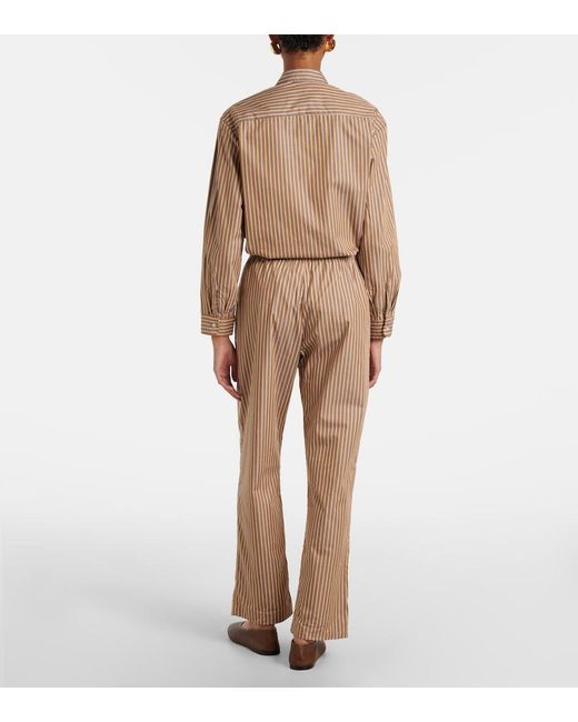 Leset Natural Yoshi Cotton-Blend Twill Wide-Leg Pants