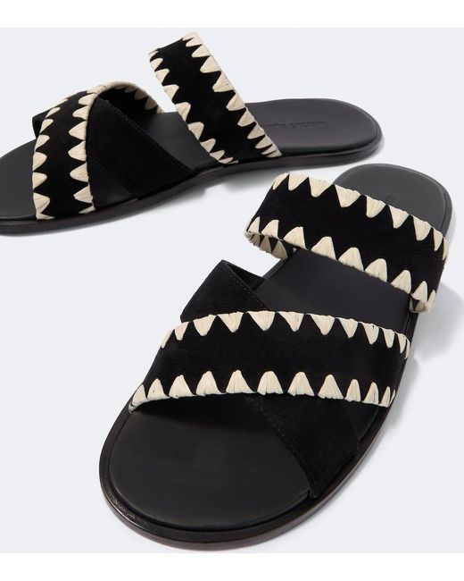 Manolo Blahnik Black Nello Suede Sandals for men