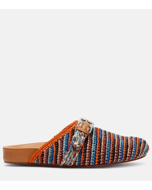 Robert Clergerie Multicolor Quinta Raffia Mules