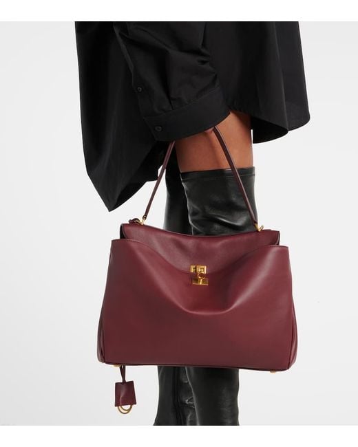 Balenciaga Purple Tote Bag Rodeo Medium Aus Leder