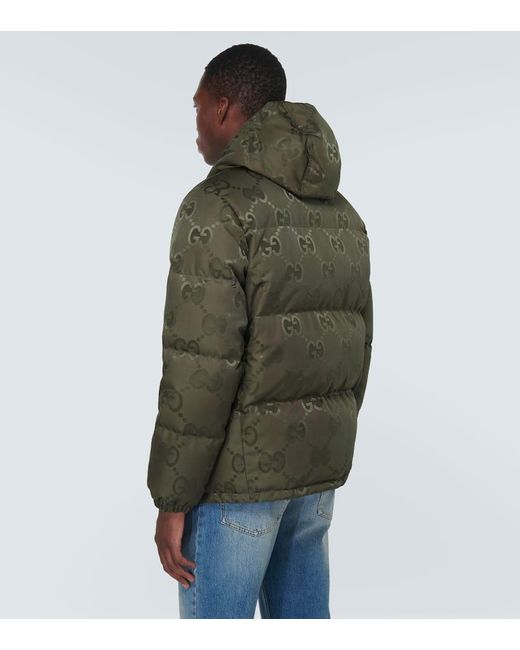 Gucci Daunenjacke Aus Jumbo Gg Canvas, Grösse in Green für Herren