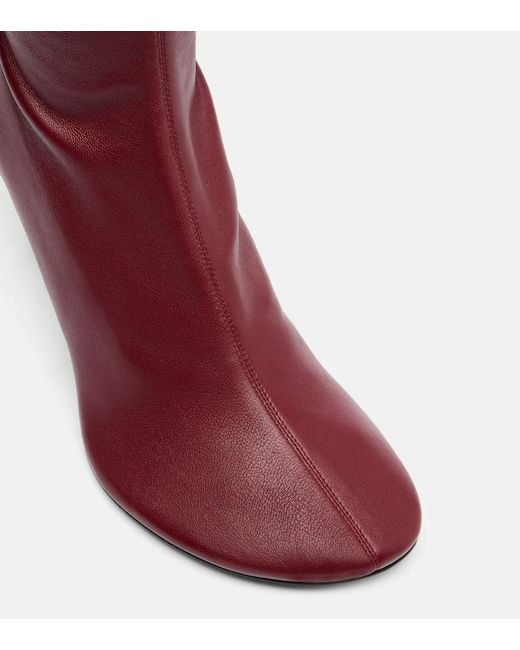 Acne Red 75 Leather Knee-High Boots
