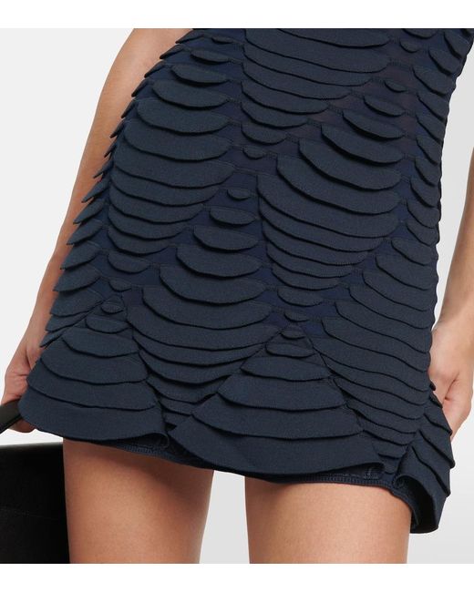 Alaïa Blue Alaia 3d-knit Minidress