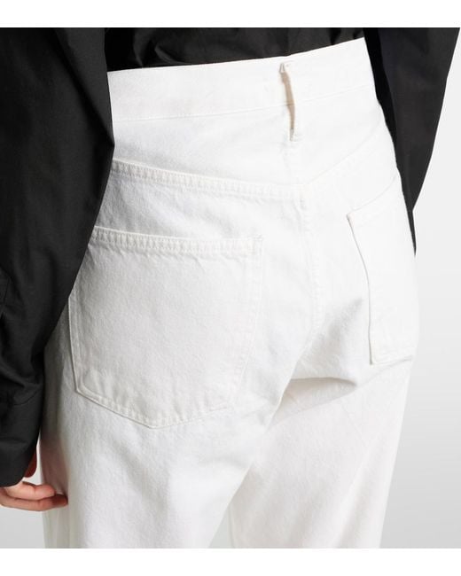 Agolde White 90's Mid-Rise Straight Jeans
