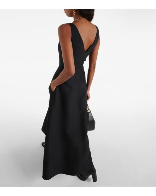 Valentino Black Vgold Crepe Couture Midi Dress
