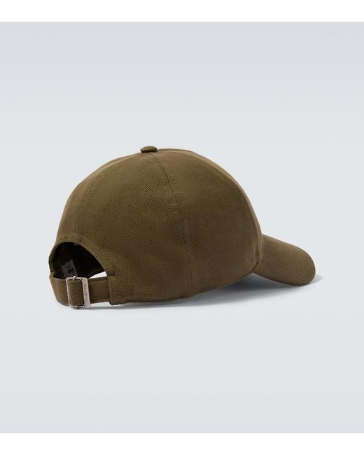 Saint Laurent Green Cassandre Denim Baseball Cap for men