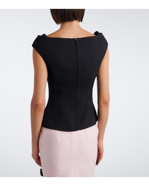 ShuShu/Tong Black Bow-Detail Off-Shoulder Top