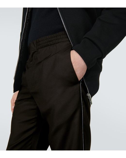 Prada Black Silk Straight Pants for men