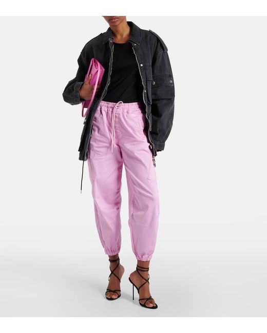 AG Jeans Pink High-Rise-Cargohose aus Baumwolle