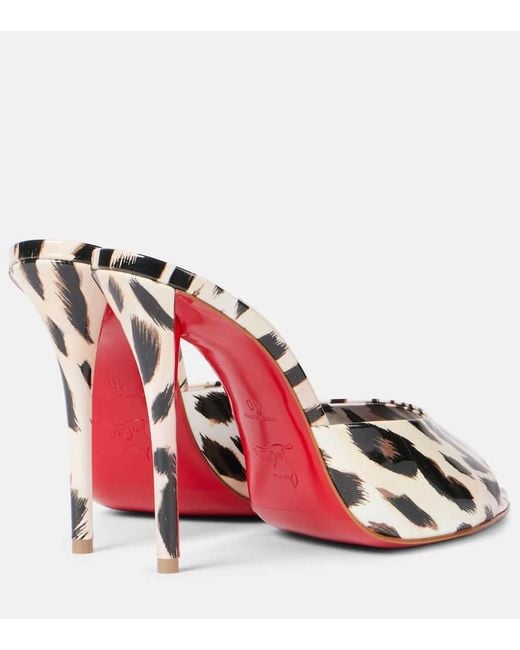 Christian Louboutin White Pantoletten Miss Z 100 Aus Lackleder
