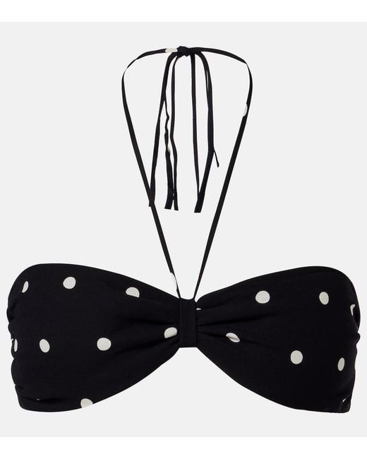 Adriana Degreas Black Polka-Dot Bandeau Bikini Top