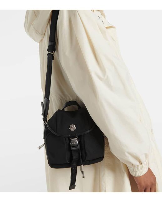 Borsa A Tracolla Trick Mini Con Pelle di Moncler in Black