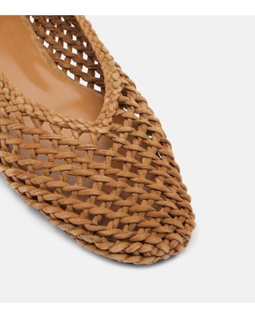 Le Monde Beryl Brown Regency Woven Suede Ballet Flats