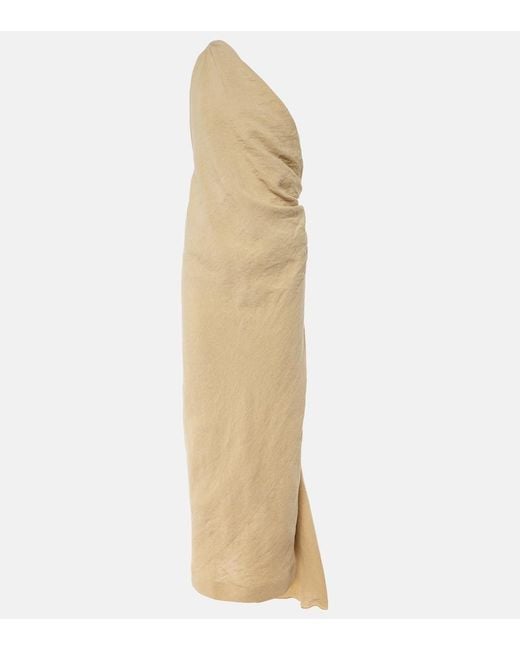 TOVE Natural Riya Draped Linen Maxi Dress