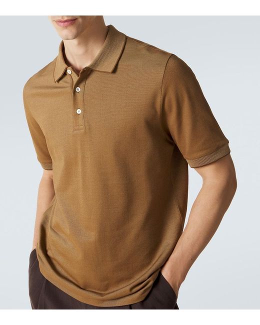 Canali Brown Cotton Polo Shirt for men