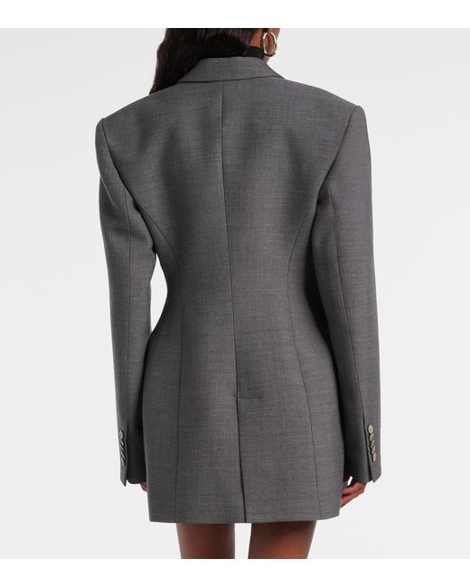 Wardrobe NYC Black Peplum Virgin Wool Blazer