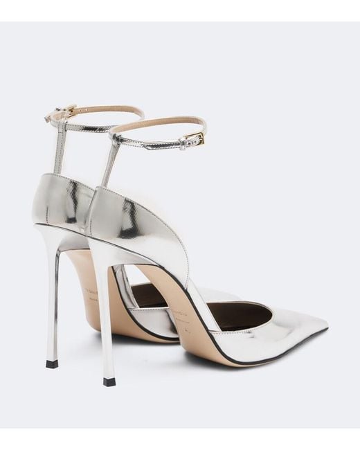 Tom Ford White Metallic Leather Pumps