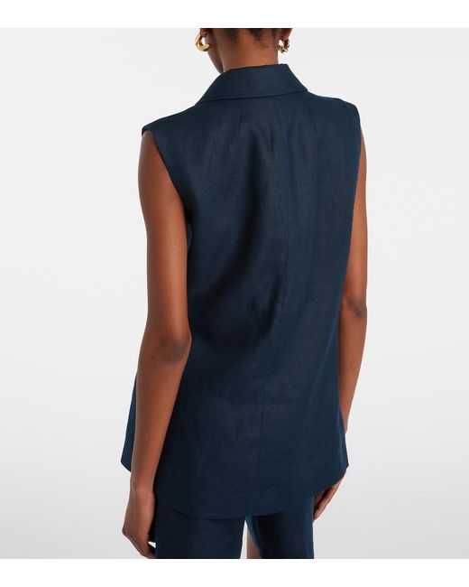Max Mara Blue Bird Linen Vest