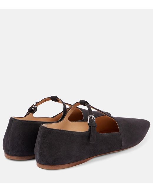 Gabriela Hearst Black Lola Suede Ballet Flats