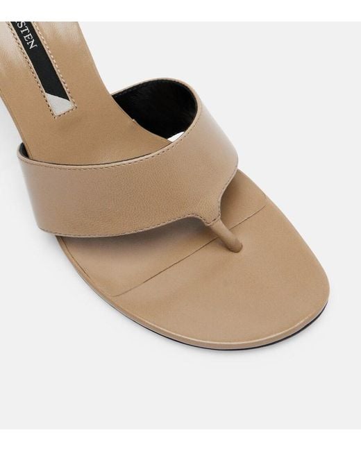 Christen Natural Helix Leather Thong Sandals