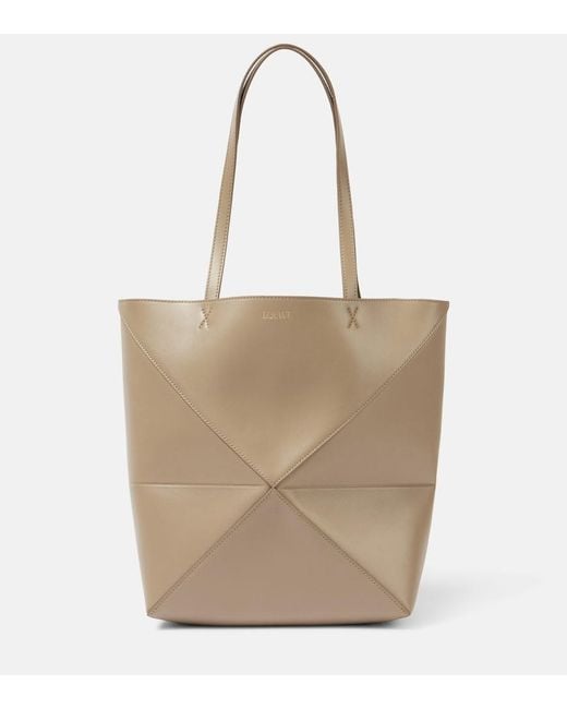 Loewe Natural Puzzle Fold Medium Leather Tote Bag
