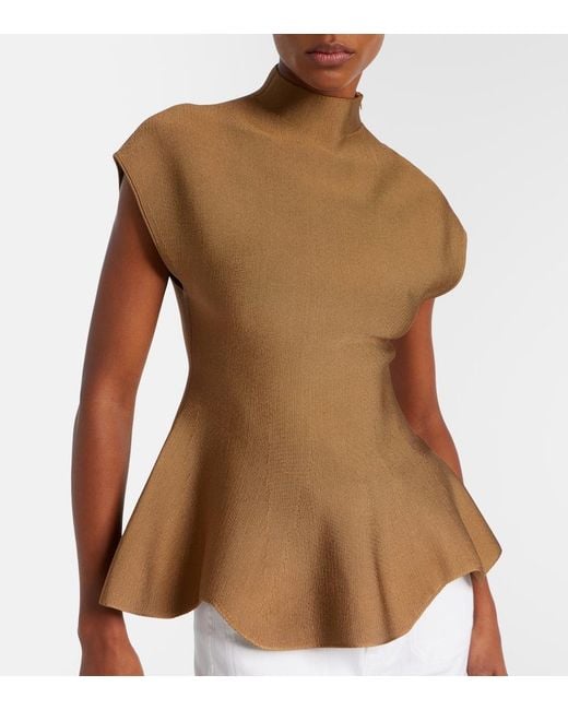 Khaite Brown Andra Knitted Top