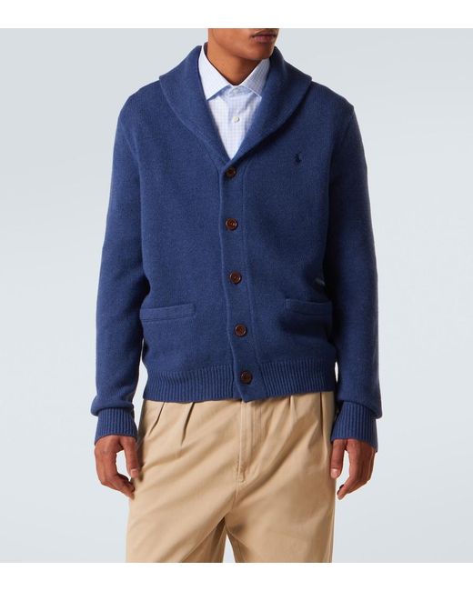 Polo Ralph Lauren Blue Wool And Cashmere Cardigan for men